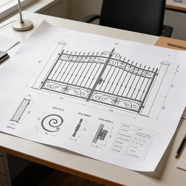 Plan de fabrication d’un portail en fer forgé